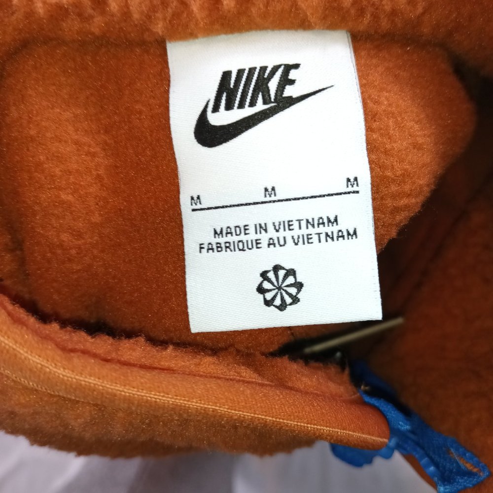 Nike Sportswear Sherpa Fleece Full Zip Jacket Rust Orange DD5021-246 Size M NWT - Picture 4 of 4